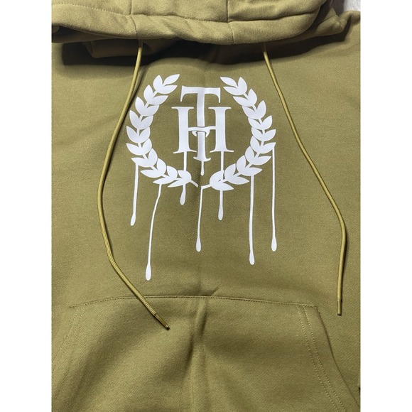 The Hideout Clothing THC Mens M Hoodie‎ Embroidered Army Green L-33 - Picture 2 of 6